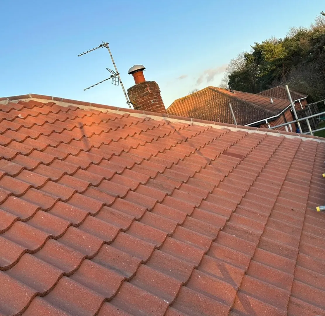 New red tiled bungalow roof completed by BES Roofing